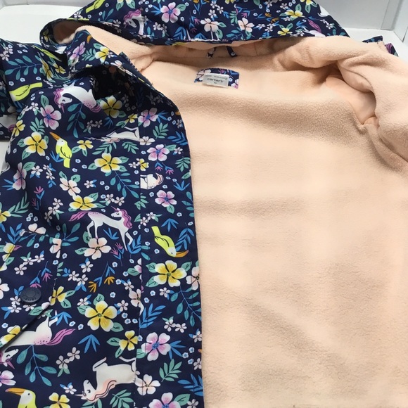 3 for $30 Carter's Navy Unicorn and Floral Raincoat - Picture 7 of 7